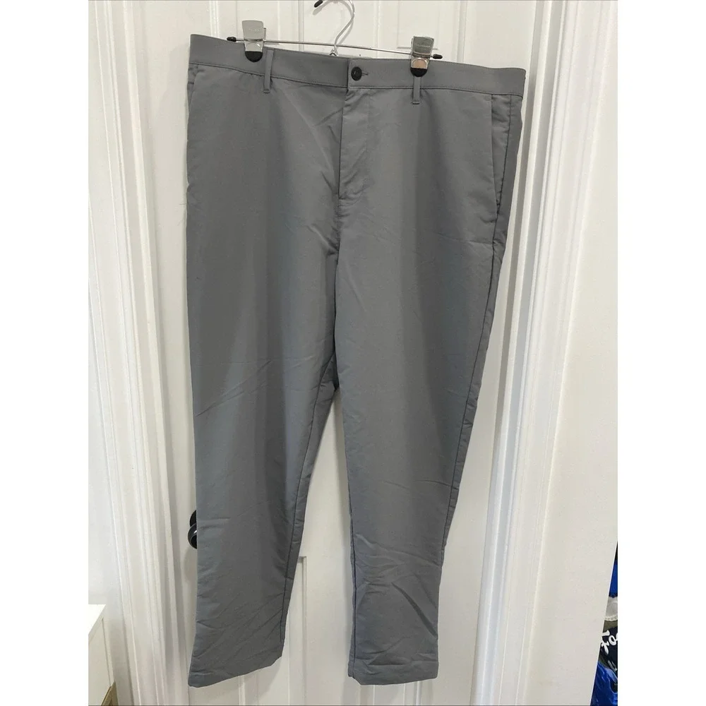 Banana Republic Mens Performance Pants Grey 40x32 Stretch Flat Front Lightweight